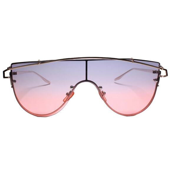 Designer Sophisticated Fancy Fashionable Womens Sunglasses Blue & Pink Lens - Picture 4 of 4